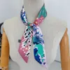 Sarongs New Fashion All-match Korean Version Mayan Jungle Animals silk scarf Twill Long Strip Small Scarf Tie Bind a bag Ribbon Streamer P230323