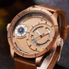 Wristwatches 2021 Personalized Watch Oulm Men Sports Waches Rose Gold Two Time Zone Calendar Quartz Big Watches Relogios Masculino268w