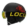 Óculos de esqui LOCLE Capacete de esqui Homens Mulheres Integralmente moldados Crianças Crianças Capacete de esqui Skate Snowboard Motocicleta Snowmobile Capacete 231102