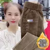 여성용 바지 가을 여성 Corduroy 2023 Winter Thicke Velvet Lined Warm Harem Female Snow Wore Sweepants 연필