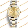 Original Box 2 Model Women's Watch 31mm Gold Glow Dial 278243 278241 278240 Asia 2813 Automatisk maskin M278243-0025 Sapphire Glass Women's Steel Band Medium Duty Watch