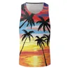 Canotte da uomo Hawaii Palm Tree stampato senza maniche Tee Summer Casual Beach Vest O Neck Shirt Uomo Abbigliamento da palestra Bodybuilding 230403