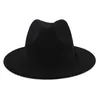 Chapeaux à large bord Chapeaux seau Respirant Couleur unie Classique Noir Élastique Fedora Chapeau Unisexe Feutre De Laine Jazz Chapeaux Élégant Hommes Femmes Large Bord Panama Trilby Cap 230403