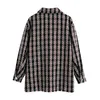 Women's Down Europe And The United States In Autumn Wind 2023 Installs Grid Coat Texture Shirt Type 4310