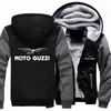 Herrtröjor vinter moto guzzi logo jacka män mode av hög kvalitet casual ullfoder fleece tröjor man