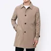 Men's Trench Coats Spring And Autumn Long Windbreaker Windproof Casual Loose Design Solid Color Fashion Korean Jacket