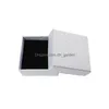 Ювелирные изделия 5x5x3cm Display 48pcs MTI Colors Black Sponge Diamond Pattern Бумажное кольцо /серьги Упаковка белая подарочная коробка Dr Dhgarden Dhwif