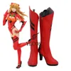 Costumi Catsuit Anime EVA Asuka Langley Soryu Scarpe Festa di Halloween Stivali in pelle rossa Realizzati su misura