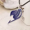 Fairy Tail Necklace Guild Tattoo Red Blue Emamel Pendant Anime Fashion New Fantasy Jewelry Leather Rope Men Women Whole X07073054