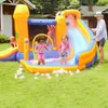 Kids Inflatable Water Slide Park The Playhouse with Pool Jumping Castle Bouncer Combo Wet and Dry for Outdoor Play Summer Party Yard Garden Play Fun Pirate Ship Theme