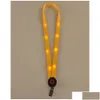 إضاءة الجدة إضاءة LED LED LED UP Lanyard مفاتيح سلسلة مفاتيح المعرف حامل 3 أوضاع وميض حبل معلقة 7 ألوان تسليم التسليم L dhuxe