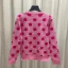 2023 Roze Letter Polka Dot Print Dames Trui Merk Dezelfde Stijl Dames Truien DH246