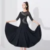 Stage Wear Women's Modern Dance Dress Diamond Mid Sleeve Ballroom Costume Waltz Professional Competition Skirt