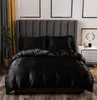 Luxury Bedding Set King Size Black Satin Silk Comforter Bed Home Textile Queen Size Duvet Cover CY2005197939514