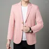 Herrenanzüge 2023 Herren Baumwolle Koreanische Version Mode Business Gentleman präsidierte den britischen Stil Casual Slim Wedding Blazer