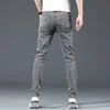 Jeans pour femmes Marque de mode Slim Gris Bleu Skinny Hommes Business Casual Classique Coton Tendance Élastique Jeune Crayon Denim Pantalon 231102