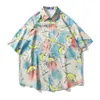 Chaopai banaan AOP Shirt Shirt Men and Women Hawaii Vacation Loose Casual Couple Blouse Shirt