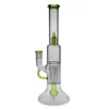 SAML 14" hoogte waterpijpen 6 pijler glazen bong Dab Rig gerasterde Perc waterpijp gezamenlijke maat 18,8 mm PG3033/FC-133 groen