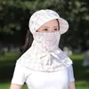 ワイドブリム帽子女性の風に覆われたサンハットファンの夏の格子縞の顔を覆うUV保護屋外ガーデンワークフィッシング
