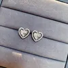 Серьги-гвоздики CAOSHI, блестящее сердце, женские ювелирные изделия для помолвки, серебряного цвета, яркий кубический цирконий, аксессуары для любви на свадьбу