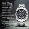 Montres à Quartz en acier inoxydable argenté pour hommes montre en acier pour hommes horloge d'affaires étanche Relogios Masculinos