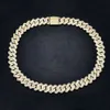 12mm sier hip hop vvs diamond moissanite baguette cuban link chain