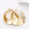 Hoop Huggie 6PCS 14k Gold Color Plated Brass Irregular Round Glossy Pendants DIY Earring Charms Jewelry Accessories Earrings Findings 231102