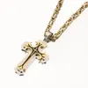 Kedjor rostfritt stål Jesus Kristus kors hänge halsband byzantinsk länk kedja silver färg guld pläterade män pojke juvelrisiftchains
