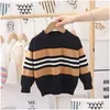 Pullover Spring New Baby Boys Girls Sweaters Turtleneck Striped Kids Soft Warm Long Sleeve Winter Drop Delivery Baby, Kids Maternity B Dhc6K
