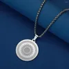 Pendant Necklaces Round Stainless Steel Sunflower Charming Women's Necklace Fashion Hip-hop Punk Jewelry Accessories Party Gift Wholesale