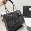 22Ss Luxury GST Bags Top Caviar Calfskin Classic Quilted Plaid Metal Chain Shoulder Bag Designer Ladies Outdoor Regular Shopping Bag retro underarm Totes