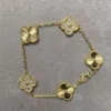 925 Sterling silver 18k Gold Plated Charm Fashion clover bracelet Wholesale Laser Zircon Bracelet Wedding Jewelry