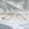 Lunettes de soleil carrées Vintage femmes surdimensionnées grande taille dégradé thé lunettes de soleil pour hommes femmes nuances or UV400 lunettes