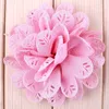 Decorative Flowers 10pcs/lot 3.8" 12Colors Born Artificial Chic Fabric Hollow Out Eyelet Hair Lace Trim Patch Applique Wedding