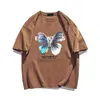 Heren T -shirts Oversized T -shirt 100% katoenen hiphop streetwear Harajuku Color Butterfly T -shirt Korte mouw losse casual stijl 230403