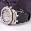 Luxury Audemar Pigue Watch Epic Royal Oak Offshore 42mm Chronological Steel Watch Iced Out 15 Carat Diamond