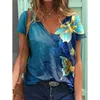 Women's T Shirts 2023 Summer Women Cute Futterfly 3D Printing Short Sleeve Pullover Fashion Loose Casual damkläder Skjorta toppar