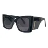 2023 Big Square Square Cateye Sunglasses for Women UV400 Dark Adumbrals الحلي 53-19-145 أزياء الإناث نظارات شاطئ حديثة