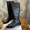 Designer Winter Shoes Womens Heel Boots Knee High Boots Platform Luxury Leather Boots Sheepskin Thick Sole Brand Rubber Black Size EUR 35-41