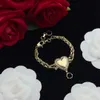 New designer bracelet, 14K gold copper, gold/silver, 2 colors, double chain heart bracelet, Valentine's Day, Anniversary, Christmas, high quality gifts