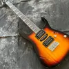 Chitarra elettrica colore Sunburst Guitarra fatta a mano. Tastiera in palissandro.