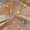 Luxury Non Tarnish 18K Gold Plated Crescent Fishtail Heart Pendant Women 316L Stainless Steel Necklace Jewelry