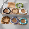 Strand 2Pcs/Set Glass Beads Bracelet Lovers Natural Stone Rose Quartz Agates For Women Men Thank You Jewelry