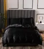Ensemble de literie de luxe King Size noir Satin soie couette lit maison Textile reine taille housse de couette CY2005191304976