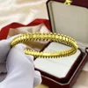 Clash de Bracelet Gold Bangle Designer Jewelry for Women Men 18K Rose Gold Silver Placed Bullet Bullet Jewels Stainless Veter