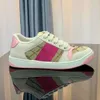 Designer Sneakers Schoenen TOP Kwaliteit Designer Gestreepte Schoenen Mode Vuil Leer Veterschoenen Tennisschoen Stof Lage Top Canvas Ed