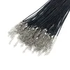 Chokers 100pcsLot Bulk 1-2MM Black Wax Leather Snake Necklaces Cord String Rope Wire Extender Chain For Jewelry Making Wholesale 230403