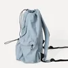 Mochila feminina estudante mochila cordão moda escola sacos de livro náilon peso leve ruched grande capacidade portátil esportes ao ar livre