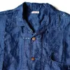 メンズカジュアルシャツkapital hirata hohiro blue dyed高品質のデニムコットンプリントステッチ女性と男性
