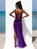 Mulheres Swimwear Sexy Mulheres Maxi Vestido Moda Backless Cover Ups Chiffon Sundress Vestido Beachwear Long Beach Dress Roupas de Verão Bodycon 230403